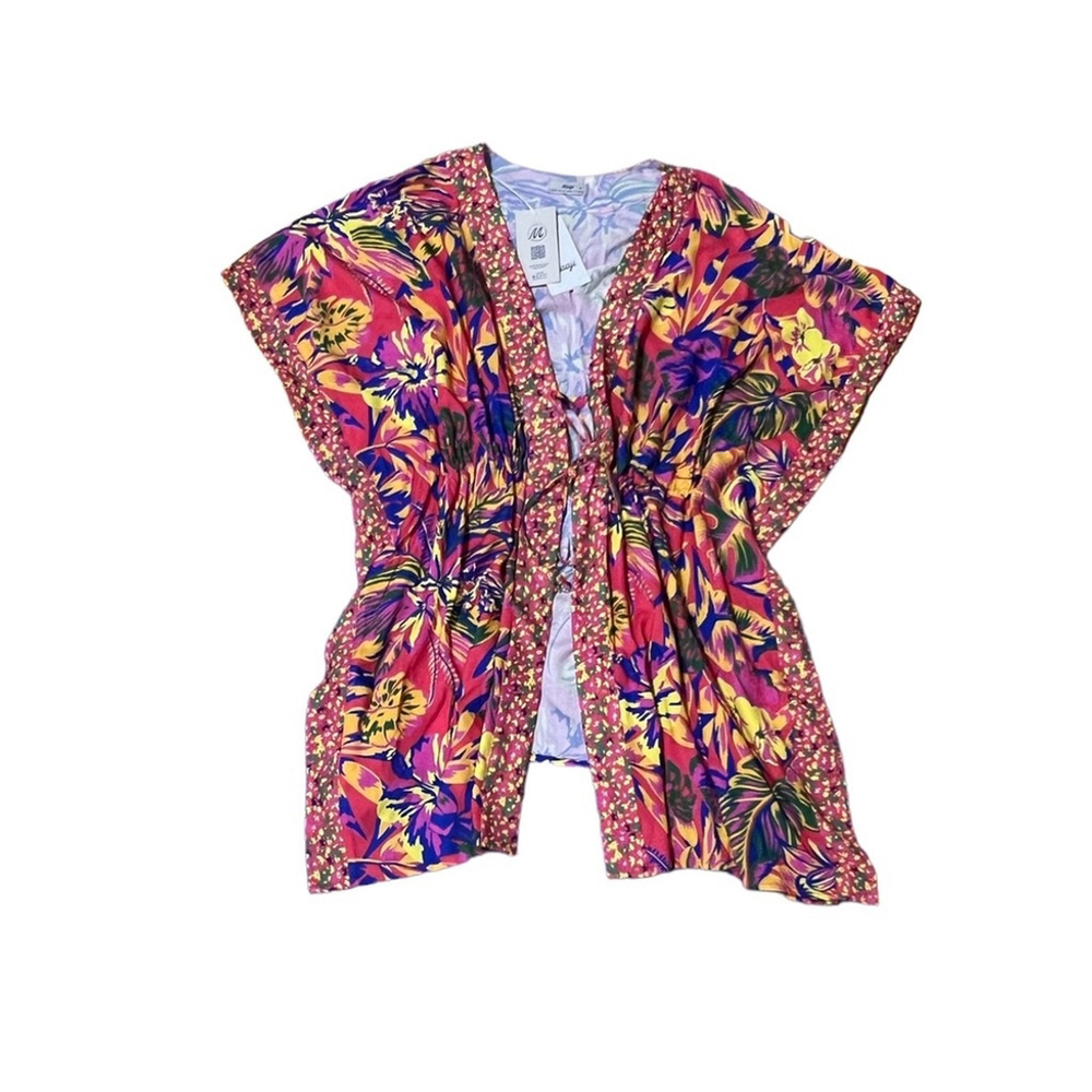 Maaji Multi Colour Flower Print Short Caftan Beach Coverup